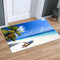 OHAGS nicht rutsches Badezimmermatten maschinenwaschbar, Ultra-weich und Wasser saugfähiger Badenteppich für Badezimmer,Am Meer, tropischer Strandkorb. Sand. Palmen. Sonniger Sommer. Exotisc,40x60 cm