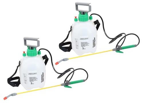 SECURA 2x Drucksprüher Pumpsprüher Pflanzensprüher Gartenspritze 3 Liter