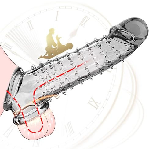 Penismanschetten mit Rutschfest Verdickt Hodenring,Sexspielzeug für Männer - Couples Sex Toys,Extrem Penishülle für Penisvergrößerung und Zeit verlängern,Penis sleeve Erbessern Ausdauer & Sensibilität