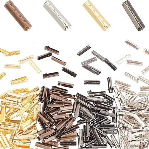WeddHuis 80 Piezas Puntas de Cordones de Aleación,Cabezas de Repuesto de Extremo de Cuerda de Metal para Cordones para Zapatos,Sudadera con Capucha,Pantalón,Cuerda Reparación Reemplazo(4 Colores)
