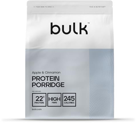 Bulk Protein Porridge Mix, High Protein Oats, Whey, High Fibre, Apple Cinnamon, 1 kg, 13 Servings
