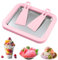 Eisplatte zum Eis Machen, Ice Rolls Platte mit 2 Spateln, Kleine DIY Eisrollen-Maschine，Eisplatte Eis Rolls, Ice Cream Maker für Hausgemachte Gerollte Eiscreme, Gefrorener Joghurt, Gelato (Rosa, M)