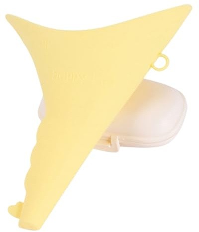 TPZORJX 1 pezzo orinatoio da donna pieghevole,imbuto per urina da donna riutilizzabile,vasino da donna in piedi per maternità,portatile con custodia per la conservazione，Giallo chiaro