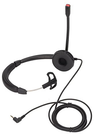 BAFOVY Cuffia Telefonica da 2,5 Mm, Riduzione del Rumore, Auricolare per Call Center con Microfono, Design Leggero, Compatibile con Telefoni VOIP e Telefoni Fissi