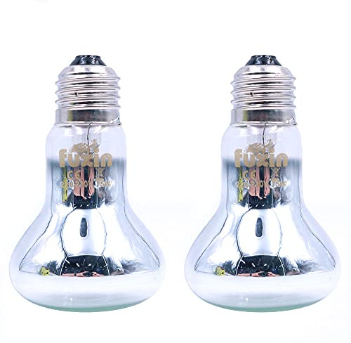 ANCLLO 2pcs lampadine riscaldanti Trasparenti per rettili, Lampada riscaldante a infrarossi Durevole Lampadina per Animali Domestici per rettili 220-230V (75W)