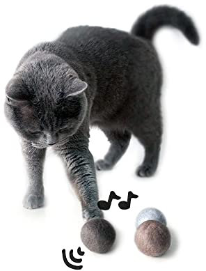 LucyBalu® Filzbälle Mit Glöckchen für Katzen | Spielzeug Aus Filz und Wolle | Natürliche Spielbälle Mit Glocke | 3 Stück