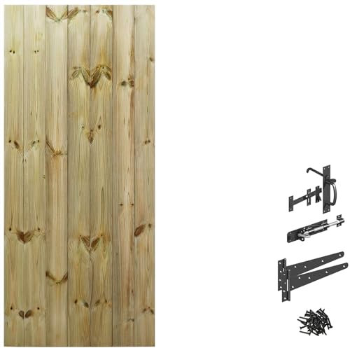 Bespoke Custom Made to Measure Wooden Garden Gate/Tongue & Groove Flat Top[6ft Tall (180cm),Upto 750mm Wide,Suffolk Latch]