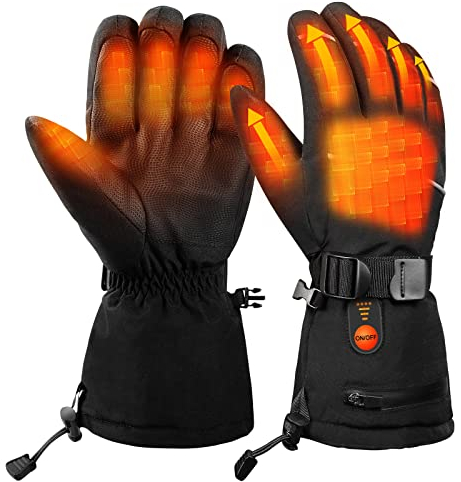 Ynredee Beheizte Handschuhe,7.4V 3200 mAh Batterien lektrisch beheizte Handschuhe mit Touchscreen und 3 Stufen Temperaturregler für Outdoor, warmes Motorrad(XL)