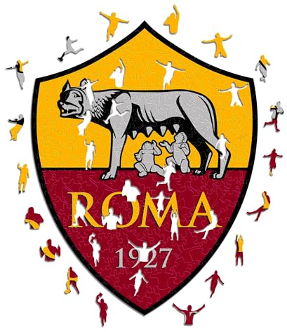 Iconic Puzzles - Roma, Logo, Puzzle di Legno con licenza ufficiale, 100% sostenibile, regalo per adulti e bambini, taglia S, 150 Pz