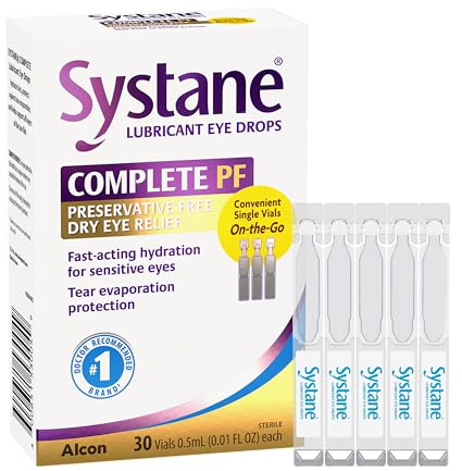 Systane Complete Preservative Free Dry Eye Drops, 30 Ct Single Use Vials