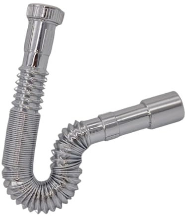 Schläfer 439309 | Sifone Flessibile Universale per Lavabo Bagno e Cucina, Lavandino G 1 1/4 con Scarico a Diametro Regolabile da 32 a 40mm e Tubo di Scarico a S Estendibile da 360 a 800mm