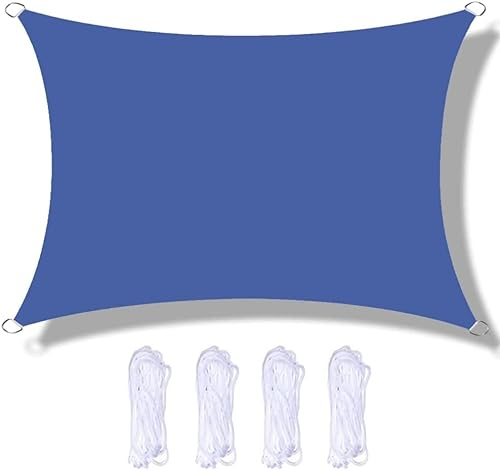 Sonnensegel, rechteckig, 2 m x 5 m, Sonnenschutz-Segeldach, wasserdicht und UV-beständig, für Terrasse, Garten, Außenbereich, Restaurant, Hinterhof, Carport, Sonnensegel (Saphirblau, 5 m x 7