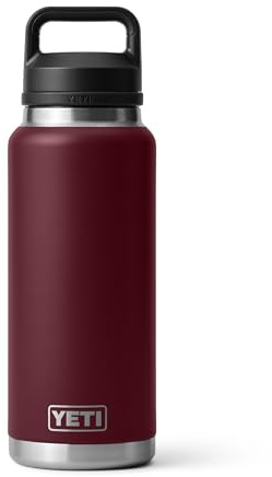 YETI Rambler 36 oz Bottle, Leakproof, Vacuum Insulated, Stainless Steel with Chug Cap, Wild Vine Red