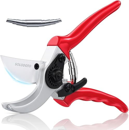 SOLODOTO Gartenschere – 4× schärfer, japanische SK5 Hochkohlenstoffstahlklinge, Bypass-Schneide, 25 mm Schnittdurchmesser, für trockenes, frisches Holz, doppelte Antihaft-Beschichtung, Rosenschere