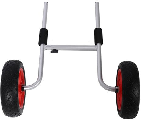 aqxreight Carro Transportador de Canoa Ajustable de 10 Pulgadas, Ruedas Plegables, Carrito de Transporte de Kayak de Aluminio con Recubrimiento en Polvo para Embarcaciones Pequeñas