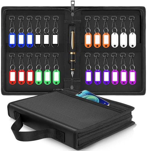 ONEKERUN Grande Cassetta Sicurezza Chiavi Con 24 Gancio Portatile Cassaforte Chiavi Muro Cassetta Portachiavi da Parete Esterno Armadietto per Chiavi Impermeabile per Casa Fabbrica Hotel Ufficio