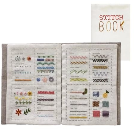 Libro de puntadas de bordado, libro de puntadas, libro de instrucciones de bordado para entusiastas y principiantes, kit de costura D-IY, libro de muestra de bordado