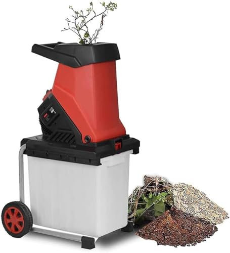 Biotrituratore elettrico da giardino, trituratore da giardino, trituratore di foglie e rami potente da 2500 W con contenitore di raccolta da 50 l, capacità di taglio massima di 40 mm, biotrituratori