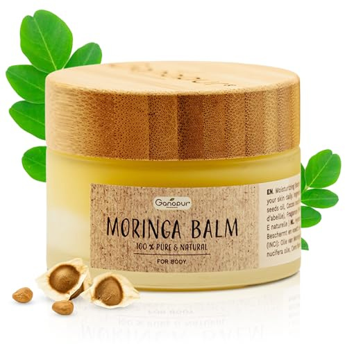 Baume Miracle Réparateur à l’Huile de Moringa 100% Naturel – Multiusage – Visage, Mains, Pieds et Corps – Hydratant, Cicatrisant & Anti-Âge, Riche en Vitamines A, C & E – 50 ml | GANOPUR