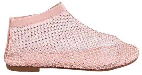 Générique Platta glänsande nätskor för kvinnor - trendiga sommarplatta sandaler med genombrutet fisknät - andningsbar sandal - lediga sandaler - snygga skor