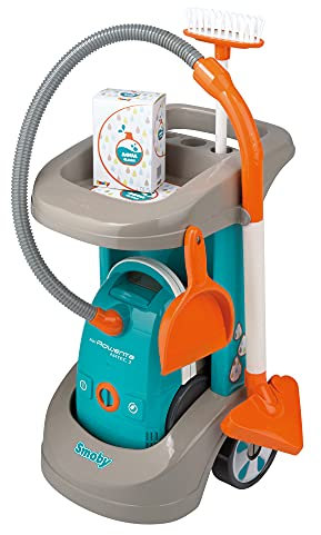 Smoby Simba Rowenta Chariot de Nettoyage avec aspirateur Multicolore