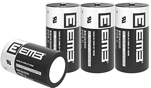 EEMB ER26500 Size C 3.6V Lithium Batterie ER26500 9000mAh Akkus LS26500 SB-C01 TL-2200 Nicht Wiederaufladbar für TPMS Pkw-Reifendrucküberwachung, Smartcard-Instrument, Stromzähler 4 Stück