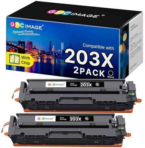 GPC Image 203X Schwarz Toner Kompatible für HP 203X 203A CF540X CF540A für Toner HP Color LaserJet Pro MFP M281fdw M281fdn M281cdw M280nw M254dw M254nw M254dn (2er-Pack, Schwarz)