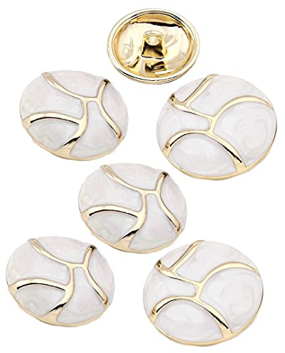 6 pièces bouton en métal manteaux de mode boutons boutons de couture ronds exquis pour blazer costumes uniforme et veste blanc
