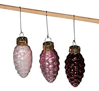 12 Stück Glas Hänger Zapfen rosa Altrosa Beere Blossom pink Rose 6cm Tannenzapfen Dekozapfen o745 Christbaumschmuck Deko Anhänger Christbaumkugeln Zapfenform Eicheln Früchte Weihnachtskugeln…