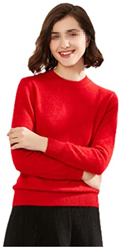 Alloaone Suéter de cachemira para mujer, ropa cálida y moderna, rosso, S