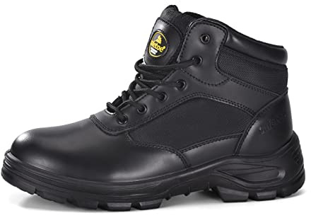 SAFETOE S3Work Schuhe Männer/Frauen Militär, M-8515 Sicherheitsschuhe für Antistatisch, Wasserdicht, Atmungsaktives Leder, Leicht, Bequeme Innensohle, Stahlzehe, Stahlplatte