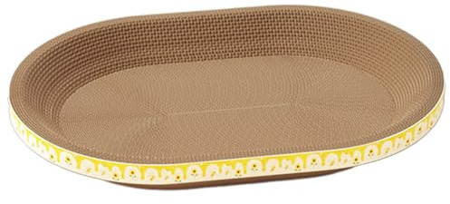 Tapis À Gratter pour Chat, Lit À Gratter pour Chat, Grattoir à Chat en Carton, Griffoir pour Chat Carton, Planche à Gratter pour Chat, Grattoir À Chat Ovale Haute Densité pour Griffoi Et Meubles, M
