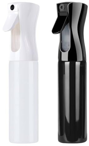 Meijunter 2 Pezzi 300ml Bottiglia Spray per Capelli Ricaricabile Nebulizzatore in Plastica Continuo Acqua e Olio Ultrafine per Parrucchieri Cura Della Pelle Piante Animali