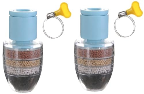 Filtro de Agua para Grifo - 2 Piezas - Purificación y Descalcificación - Agua Pura - Azul (1)