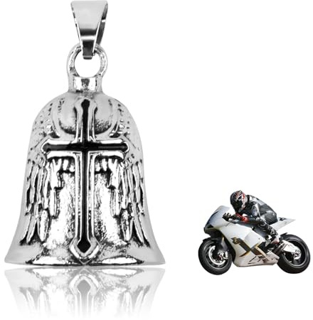 eModwey llavero Moto Campana Guardiana, Aceite Campana de Motocicleta Ángel de la Guarda, Ideal para Vehículos Eléctricos y Coches, Incluye Anillo Colgante para Fácil Instalación