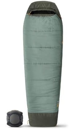 SEA TO SUMMIT - Boab Schlafsack aus Kunstfaser Short (–1 °C) - Rechteckig - Durchgehender Reißverschluss - Revive Loft-Isolierung - RCS-Recyclingmaterialien - Für Camping & Trekking - Grün - 1.227 g