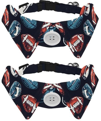 2 Stück verstellbare Fliege für Hunde und Katzen, für Jungen und Mädchen, Hochzeit, Geburtstag, American Football Helm