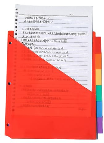 Séparateurs d'onglets Binder, séparateurs d'index de dossier, intercalaires de grande page à onglet insérable, intercalaires de section de séparation de l'organisateur d'index épais pour le lu