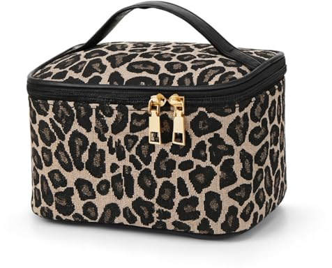 OIXEYA Trousse de Toilette Femme, Léopard Trousse Maquillage Voyage, Sac de Toilette Organisateur de Sac pour Cosmétiques Toilettes