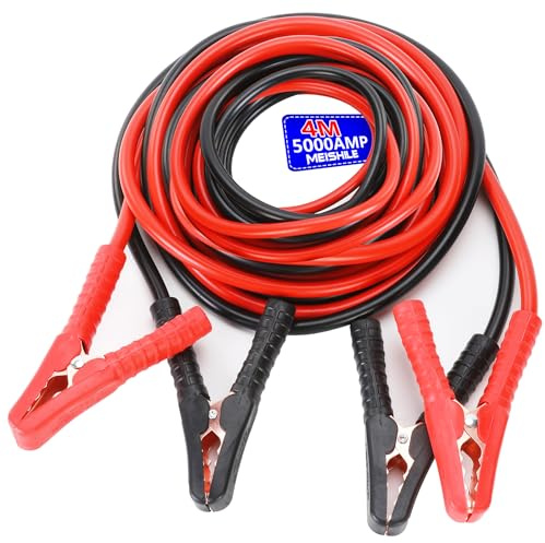 MEISHILE Cable Bateria Coche, 3000A Cable De Arranque para Batería De Coche, Cables Arranque Batería, Pinza Cocodrilo, para Emergencias De Coche, Camión, Furgoneta Mediana (5M)