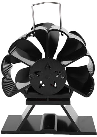 FTVOGUE Ventilateur de Poêle à Bois en Alliage D'aluminium, Ventilateur Thermique alimenté par la Chaleur avec Protection contre la Surchauffe, pour Poêle à Gaz à Granulés et Cheminée