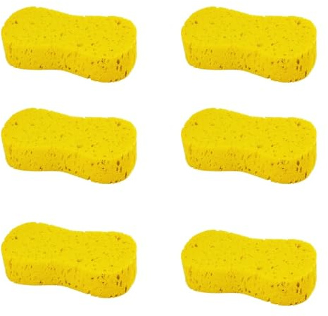 6 st bilsvamp – 22 x 11 x 4,5 cm svamp biltvätt – bilsvamp skonsam mot färg – universell svamp – superabsorberande biltvättsvamp, förtjockade och ultramjuka rengöringssvamp för bilar, kakel, kök