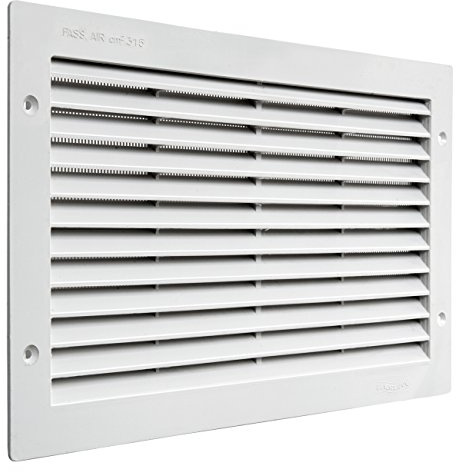 La ventilación par3823b Rejilla de ventilación de plástico rectangular 380 x 230 mm de integrado, blanco