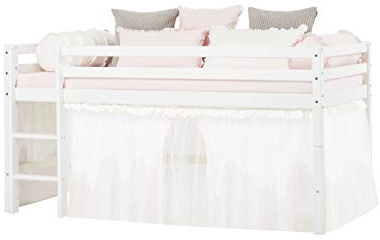 Hoppekids Wonderland Vorhänge mit tüll für Halbhohes und Etagenbett, Baumwolle, Winter Wunderland, 90 x 200 cm