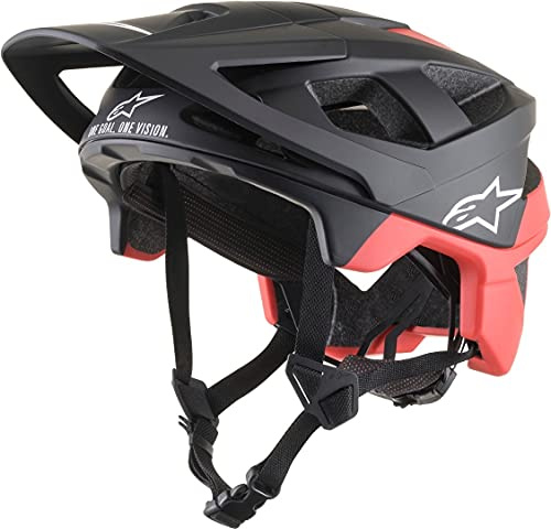 Alpinestars Herren Vector Pro Helmet-Atom Black Red Matt Motorrad Helm, Weiß, S (55/56)
