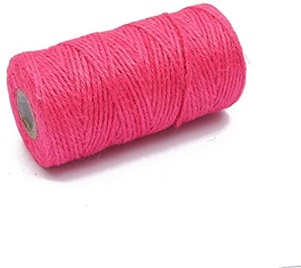 Cordón de Yute de arpillera de arpillera Natural de 100 M, Cuerda de cáñamo, Cuerdas de Embalaje de Regalo, Suministros para Fiestas y Eventos navideños, decoración-Furchsia