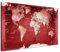 LANA KK Stilvolle Pinnwand Weltkarte - Red - Deutsch in 100 x 70 cm, stabile Rückwand zum Pinnen inkl. Starterkit - Leinwand-Kunstdruck Wandbild Landkarte XXL