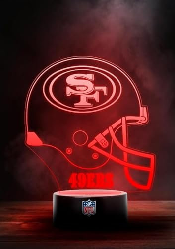 San Francisco 49ers NFL LED Lampe Licht Logo Helm, Wechselmodus mit 6 unterschiedlichen Farben