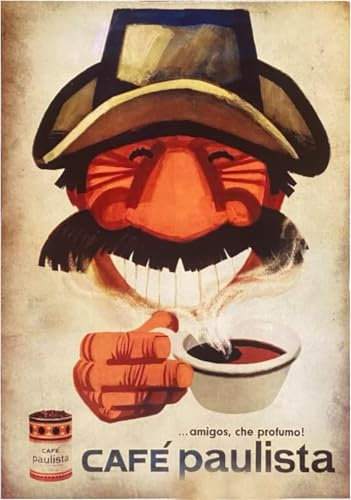 KUSTOM ART Poster da Parete Serie Pubblicità Retro' Caffè in Stile Vintage Senza Cornice Stampa Artistica su Carta Patinata 40x30cm