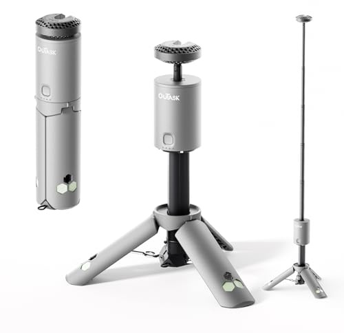 Outask Lampada da campeggio telescopica, lanterna magnetica pieghevole da campeggio con batteria da 12000 mAh, torcia telescopica impermeabile IPX6/IPX7, lampada da campeggio per emergenza, campeggio